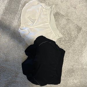 Lululemon shorts in bone and black. Size 6. bundle for 75 or 35 each